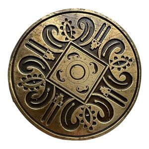 Vintage Bergamot Brass Works Napoleon Emperor Belt Buckle A-60 Scratches